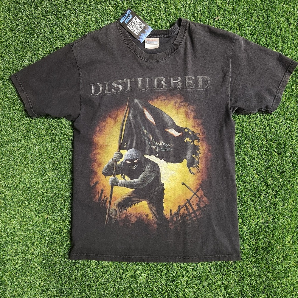Y2K 2008 Disturbed Shirt Nu Metal Band Men's Tee Size M